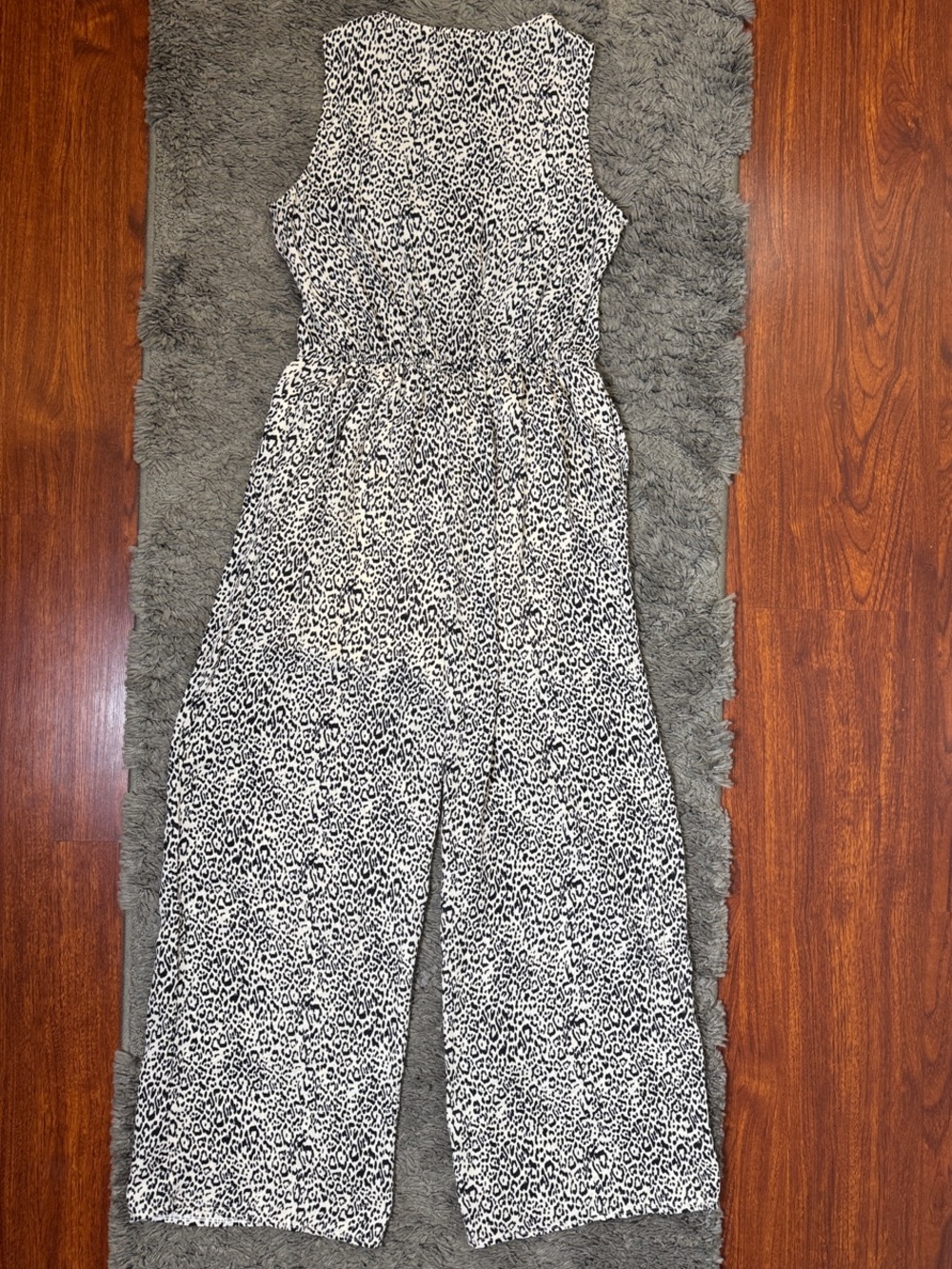 As U Wish Leopard Print Sleeveless Wide Leg Jumpsuit - Size XS - Petite - Picture 3 of 4
